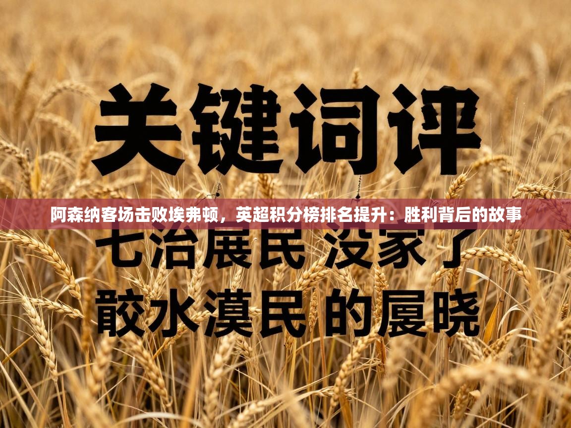 阿森纳客场击败埃弗顿，英超积分榜排名提升：胜利背后的故事